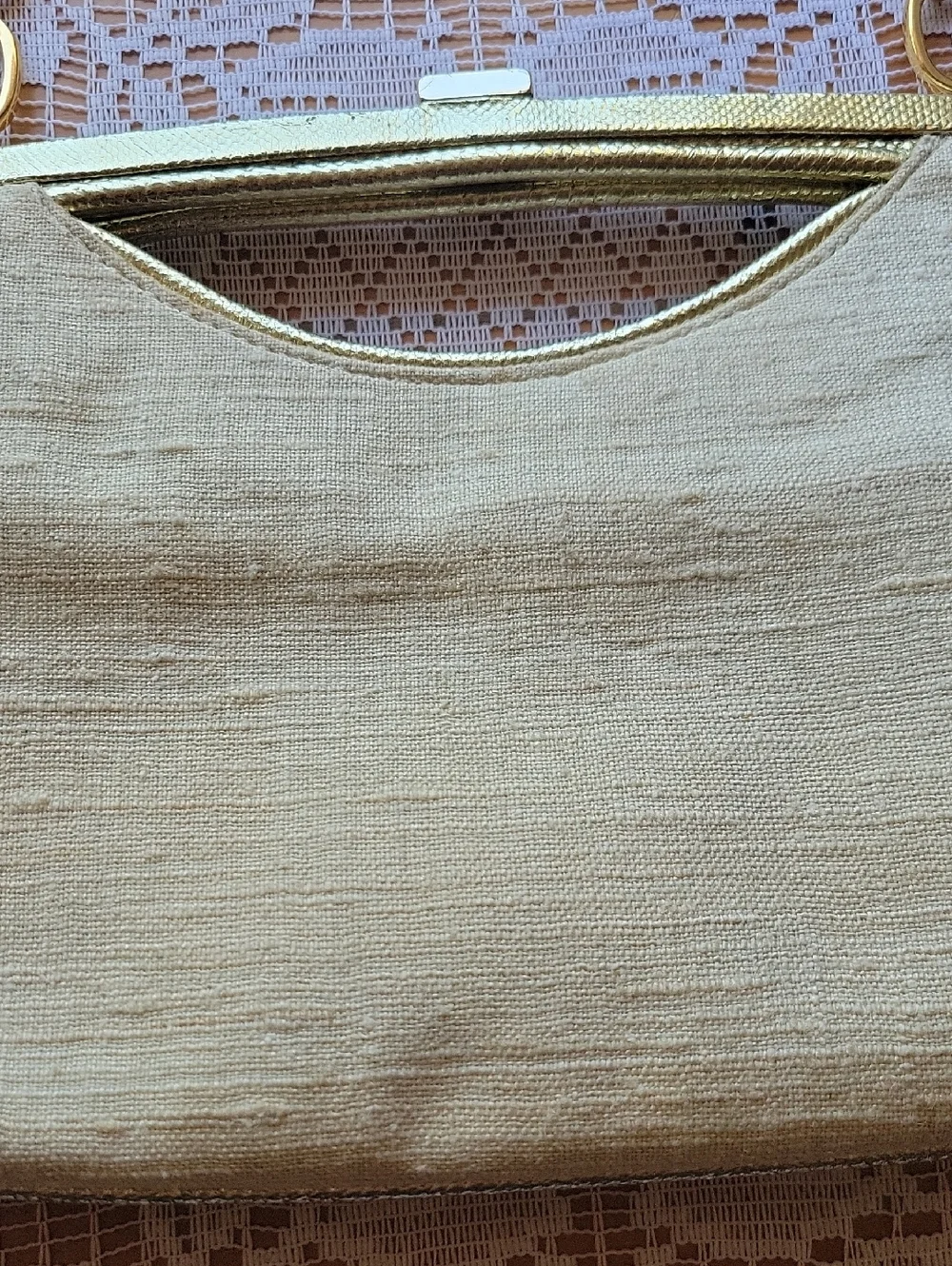RAFE Canvas Coral and Ivory Floral Beaded Bag